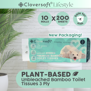 [Cloversoft Official] Unbleached Bamboo Toilet Paper [200Sheets]