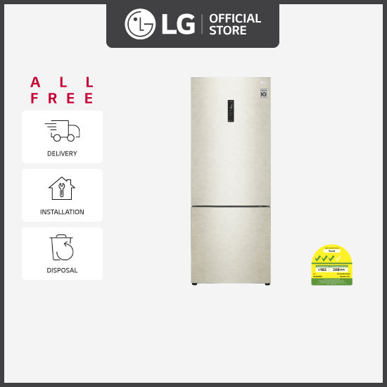 [Bulky] LG GBB4452SE 451L Bottom Freezer Refrigerator in Skin Beige