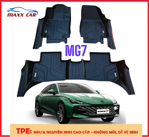 MG7 2024 2025+: Thảm lót sàn MAXXCAR nhựa TPE NGUYÊN SINH đúc 5D xe MG7 tràn viền cao cấp.
