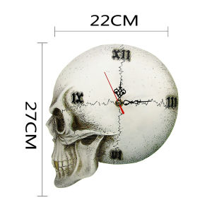 Gothic Tempore Mortis Vault Skull Wall Clock Halloween Home Decor Wall Clock Creepy Gothic Skeleton Clock Watch Roman Numerals