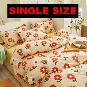 4 IN 1 Single Size MAKAPAL TELA Floral Fruits Hearts Design Bedding Set SFL 999