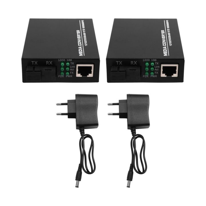 【Moresea】Fiber to RJ45 Media Converter Gigabit Ethernet 3KM 1000Mbps ...