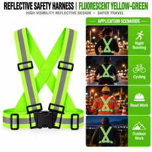 Adjustable Reflective Safety Vest Running Cycling Work Safety Belt for Outdoor Sports Tali Keselamatan 反光背心