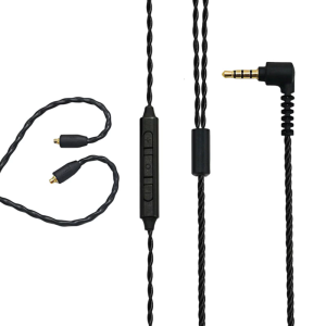 ผมเปีย4เส้น Kabel Sound มีไมโครโฟนแบบกระดุมสามเส้น MMCX Connectivitys ปลั๊กขนาด3.5มม. สำหรับ SE425 SE535