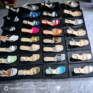 [Free Shipping] New Crystal Heel Slippers For Outdoor Wear Transparent Heel Fashionable Square Toe High-Heeled Sandals Large Size One-Strap WomenS Sandals