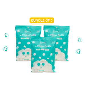 [Bundle of 3] bean Baby Cotton Balls (100s) 3 x 100g