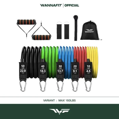 WANNAFIT MAX 11 in 1 Pro Resistance Band Set | Alat Olahraga Rumah