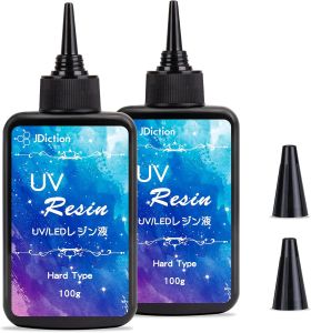 JDiction UV Resin Upgrade 300g High Viscosity Hard UV Resin with Crystal Clear Resins Kit for Doming Sealing Coating and Casting