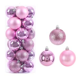 Pack Of 24 Multi Color Electroplated Plastic Ornament 6Cm Shatterproof Decorative Spheres For Celebration