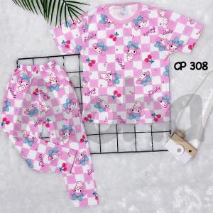 Baju tidur anak untuk 1-10 tahun/setelan anak perempuan/stelan anak cewek/setelan anak laki-laki/setelan cp full printing motif melody ktk 308 alohapajamas