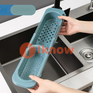 I know Kitchen Sink Rack Telescopic Drain Rack Organiser Basin Shelf Holder Adjustable Dishwashing Dishwashing Cloth Storage Rack Kitchen Drain Rack Drain Storage with Filter Basket