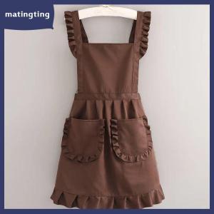 matingting 1 cái phong cách thời trang Hàn Quốc tạp dề công chúa tạp dề vải không thấm nước ăn tạp dề với túi Polyester Tạp dề cho phụ nữ
