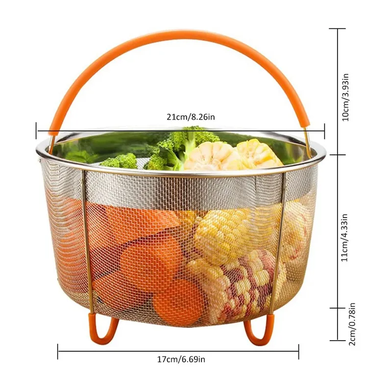 Stainless Steel Steamer Basket Set Instant Pot Accessories For Ninja Foodi Pressure Cooker Multi Cooker 6Qt