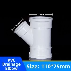 NOBLELYN Y-Shaped PVC Drain Wye Fitting White 2"3"4"5"6" Drain Pipe Joint Durable Sturdy 3-Way Drainage Pipe Fittings Pipeline Accessories