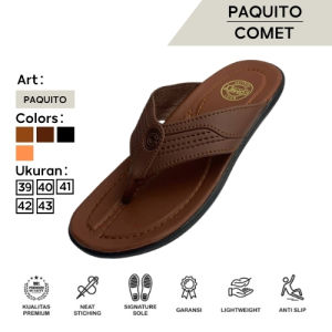 Comet Sandal Kulit Pria Bermerek Sandal Kulit Pria Jepit Terbaru Model Kekinian - Paquito