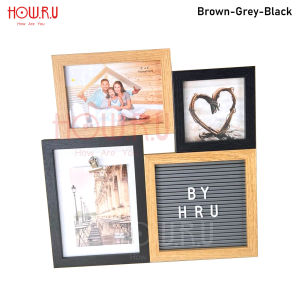 HOW.R.U | 30x30cm 4 Frame - Letter Board Persegi Sudah Include Huruf / Papan Nama Bayi / Dekorasi Rumah Viral