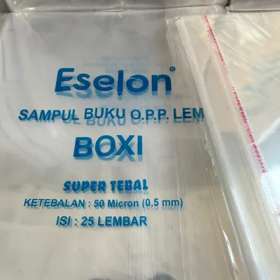 SATU PACK ( 50 LEMBAR ) Sampul Plastik Buku Tulis Boxi Eselon 50 Micron