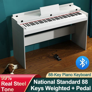 Minsine 88 Key Weighted Digital Piano with Flip Cover Full Size Hammer Action Electric Piano with Stand Triple Pedal for Beginner & Professional