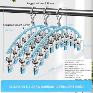 Sock Drying Rack Stainless Steel Clips Windproof Hanger for Underwear Laundry Balcony Klip Baju