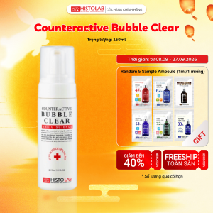 Bọt Rửa Mặt Trung Hòa Da Sau P.e.e.l Dịu Nhẹ HISTOLAB Counteractive Bubble Clear 150ml + [GIFT] Random 5 Sample Ampoule 1ml