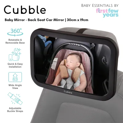 Cubble Baby Mirror - 360° Rear Facing Back Seat Car Mirror (30cm x 19cm)