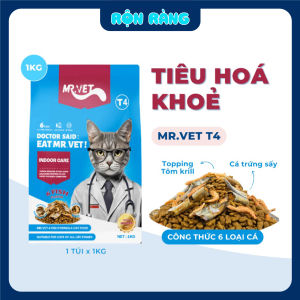 [1kg] Thức Ăn Hạt Cho Mèo Mr.Vet T4 - Tiêu hóa khỏe - Rộn Ràng Petshop
