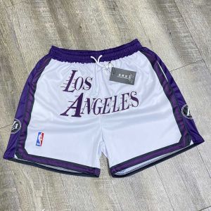 เย็บปักถักร้อยรุ่นสูง JUST DON Lakers James กางเกงบาสเก็ตบอล Raptors Magic Bulls กางเกงขาสั้นอเมริกัน King