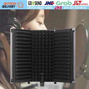 Professional 3/5 Panel Microphone Isolation Shield Busa Peredam Suara Vocal Booth Recording Adjustable