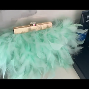 Evening Bag Plush Feather Evening Handbag with Chain Mini Shoulder Bag Mini Crossbody Purse Clutch Purse for Wedding