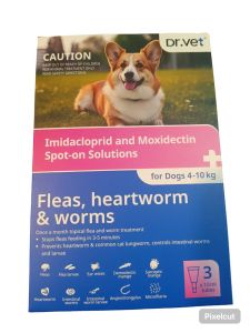 DR.VET Imidacloprid and Moxidectin Spot-on Solutions For Dogs 4-10 kg 1.0ml