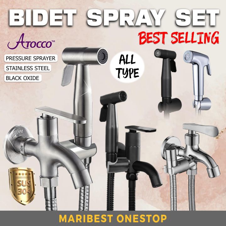 Stainless Steel Bidet Spray Set Toilet Bidet Spray 2 Way Water Tap