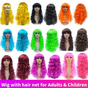 【Walmart】Fluffy Long Curly Halloween Wig for Women Synthetic Heat Resistant Fiber Black Cosplay Costume Wig for Witch Vampire Dress Up Natural Soft Wave Breathable Adjustable Cap