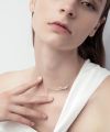 Korean fashion trend sweet bow smile necklace female light luxury small smile clavicle chain short. 