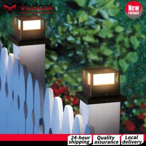 Solar Powered Post Light IP54 Waterproof Outdoor Column Retro Fence Gate Street Lamp LED Courtyard Landscape Lantern