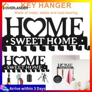 Self Adhesive Key Hooks with 10 Hooks No Drill Key Hanger Heavy Duty Metal Hanging Rack for Living Room Office
