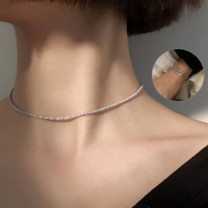 PrettySet 2 pcs New Simple Short Starry Neck Collar Choker Two Ways To WearClavicle Chain Necklace For M21 Women Party Jewelry M21