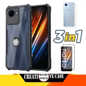 PROMO PAKET 3 INC 1 CASE REALME 11 4G 2023 / REALME C51 NFC / REALME NARZO 50I PRIME Ultra Slim Shockproof Transparent Premium Softcase Anti Fall CINCIN RINKG