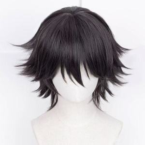 Silk Joy Wenhao stray dogs Edo-gawa Ranpo cos Wig Easy to style and holds its shape Black short hair