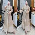 Gamis wanita pesta Kondangan Full Brukat dua Layer Series Coklat mahogani Terbaru 2026 Ceisya dress bahan Velvet Premium Dress wanita Bridesmaid Look Ukuran M L XL XXL. 