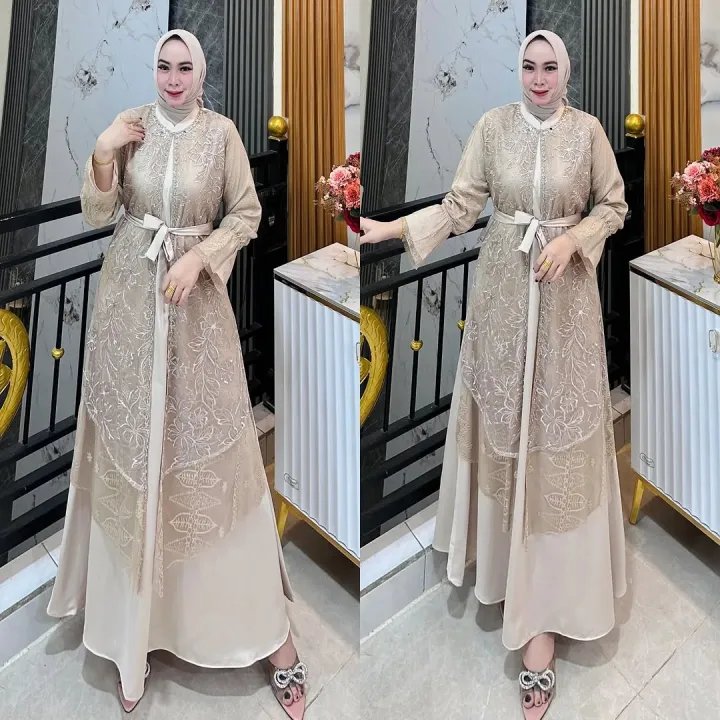 Gamis%20wanita%20pesta%20Kondangan%20Full%20Brukat%20dua%20Layer%20Series%20Coklat%20mahogani%20Terbaru%202026%20Ceisya%20dress%20bahan%20Velvet%20Premium%20Dress%20wanita%20Bridesmaid%20Look%20Ukuran%20M%20L%20XL%20XXL%20-%20Image%203