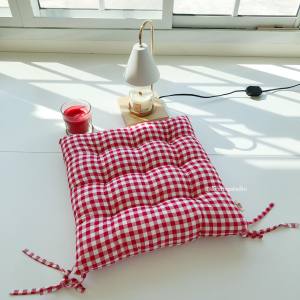 เบาะรองนั่ง เบาะพนักพิง ผ้าคอตต้อน 100% ซักได้ สีไม่ตก มีตัวเลือกเชือกผูกกันลื่น บรรจุด้วยใยโพลีเอสเตอร์เกรด A