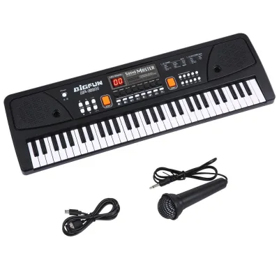 61 Keys USB Electronic Organ Kids Electric Piano with Microphone with LED Display Midi learner professional player use