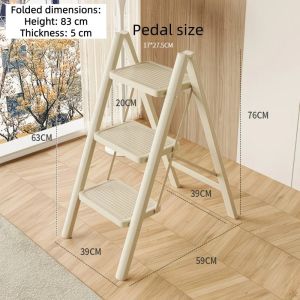 Household Indoor Outdoor Folding Ladder 3/4 Steps Antislip Pedal Porta Herringbone Ladders