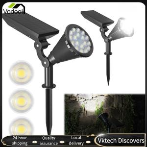 【Vodool】 18LED Waterproof Solar Powered Lights Solar Garden Spot Lights Solar Landscape Spotlights for Yard Pathway Wall Porch