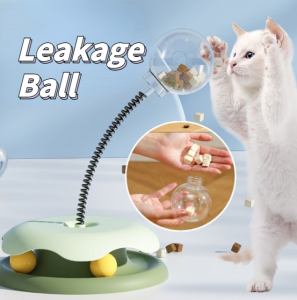 Pet Cat Food Leakage Toy Ball For Cat Treat Snack Leaking Toy With Balls Cat Interactive Toy Cat Turntable Cat Tumbler Cat food Dispenser