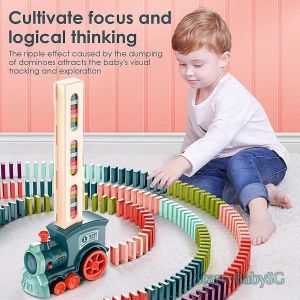 SG Seller 60 Pcs Domino Train Toy Set Domino Blocks Set Building and Stacking Toy Blocks Creative Gifts for Kids