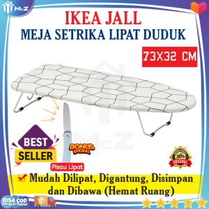Meja Setrika Lipat Duduk 73x32 cm Putih Bonus Pisau Lipat - Alas Setrika - Meja Gosok Setrika - Meja Strika Duduk - Tatakan Setrika - Meja Setrika - Meja Gosokan - Meja Strika Lipat - Meja Gosokan Duduk - Meja Setrika Portable Lesehan IKEA - bisa COD