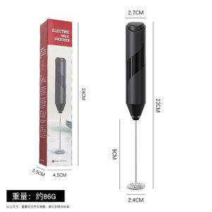Powerful Milk Frother Handheld Battery Operated Frother Wand with S/S Whisk Mini Drink Mixer Electric Handheld Hand Frother Foam Maker for Coffee Latte Matcha Hot Chocolate Black