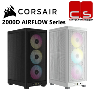 Corsair 2000D AIRFLOW Series Mini-ITX PC Case - 2000D Airflow/iCUE 2000D RGB Airflow (Black/White)