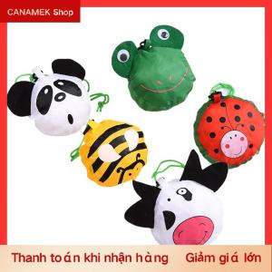 CS Dễ thương động vật có thể gập lại mua sắm túi công suất lớn gấp Tote Túi siêu thị mua sắm lưu trữ Pouch tái sử dụng thân thiện với môi Túi